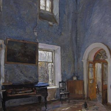 Зал старого дома. Имение Обнинских - Белкино (1904)