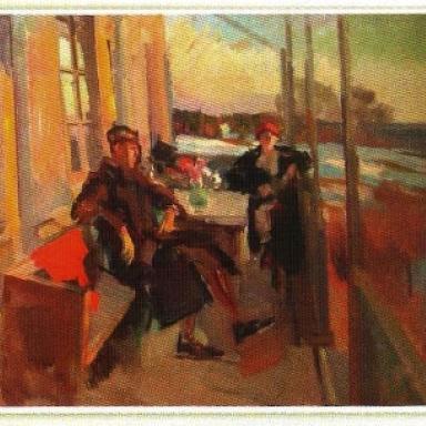 На террасе. Портрет В.П. и Н.Н. Вышеславцевых (1920)