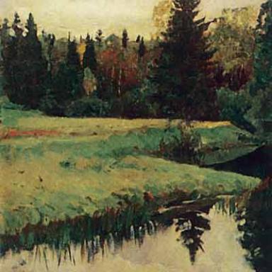 Река Воря в Абрамцеве (1917)