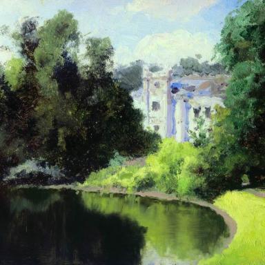 "Пруд в парке. Ольшанка" (1877)