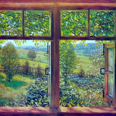 Раскрытое окно. Лигачёво (1947)